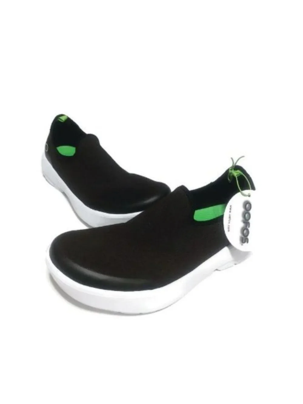 Oofos Oomg Eezee Recovery Walking Shoe Womens Size 11 Black White Slip On Shoes